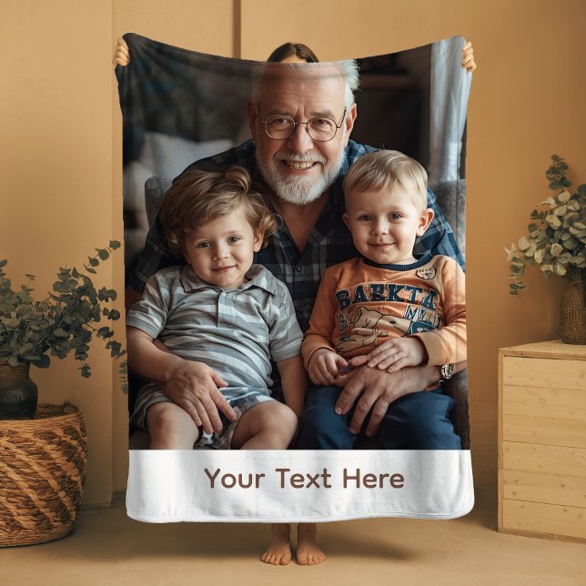 Custom Photo Grandpa Blanket Sherpa Cosy Gift Idea (Creator Uploaded)