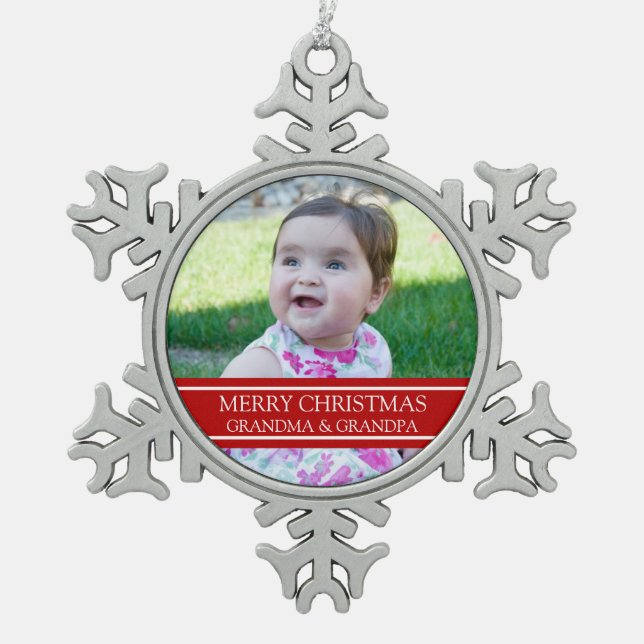 Custom Photo Grandparents Christmas Ornament (Front)