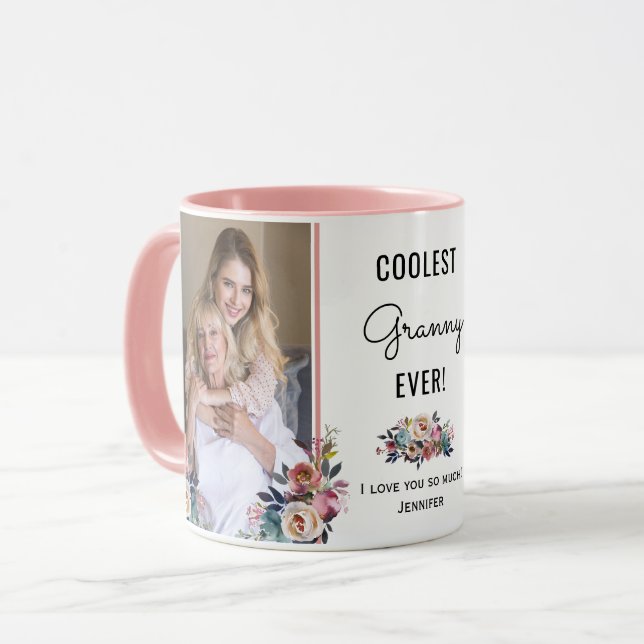 Custom Photo Granny Mimi Nana Grandmother Gift Mug (Front Left)