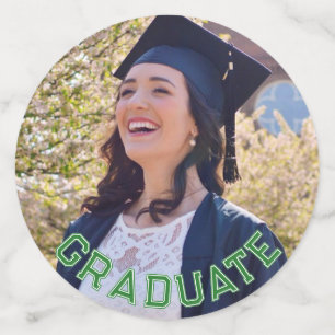 Custom Photo Green Graduation Party Table Confetti