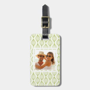 Custom Photo Green ogee pattern Luggage Tag