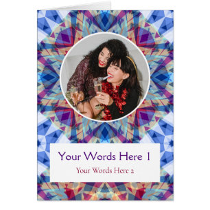 Custom Photo Greeting Blue Star Christmas Card