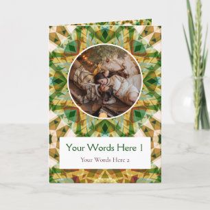 Custom Photo Greeting Green Brown Christmas Star Holiday Card