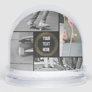 Custom Photo Grid Snow Globe - Christmas Gift