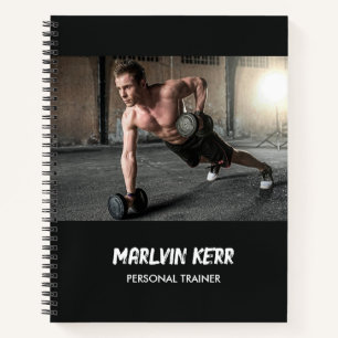 Custom photo gym grey notebook
