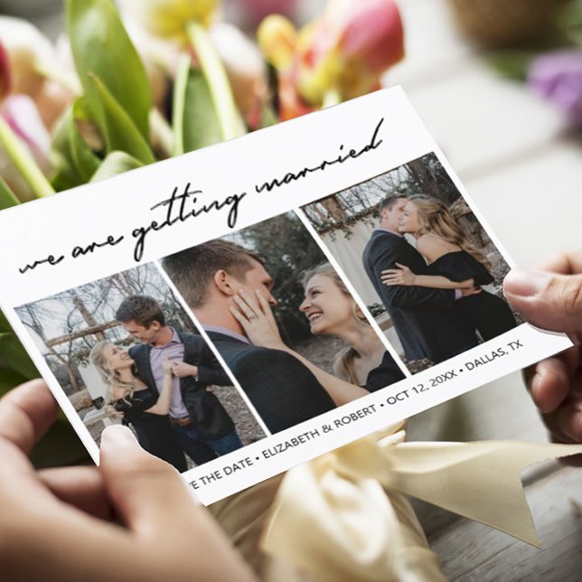 Custom Photo Hand Lettered Save the Date Postcard (Creator Uploaded)