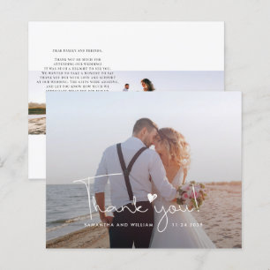 Custom Photo Handwritten Wedding Thank You Card
