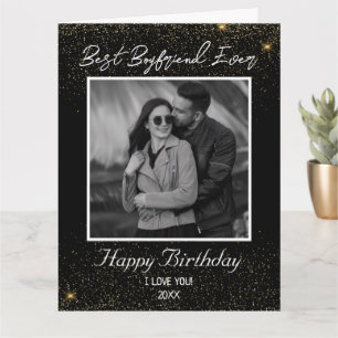 Custom Photo Happy Birthday Best Boyfrien Ever Card
