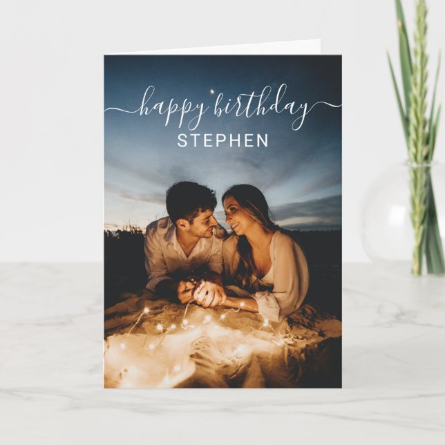 Custom Photo Happy Birthday Card (Front)
