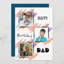 Custom Photo Happy Birthday Dad Card & Download