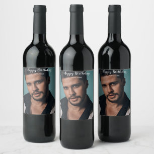 Custom Photo Happy Birthday Gift/ Anniversary Wine Label