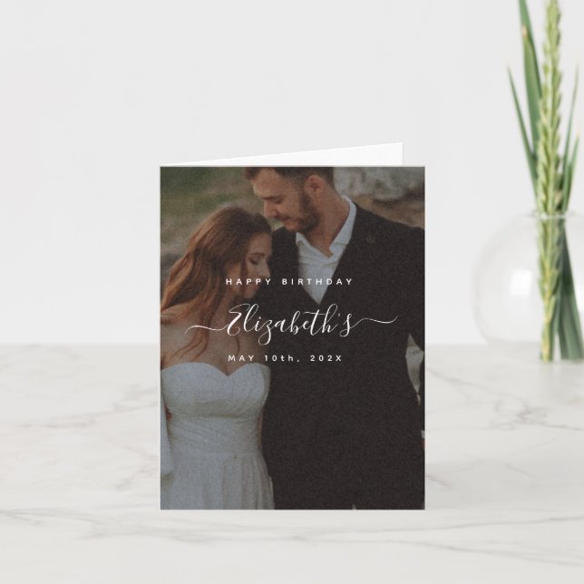 Custom  Photo Happy Birthday Holiday Card (Front)