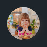 Custom Photo Happy Birthday Personalise Chocolate  6 Cm Round Badge<br><div class="desc">Custom Photo Happy Birthday Personalise Chocolate Covered</div>