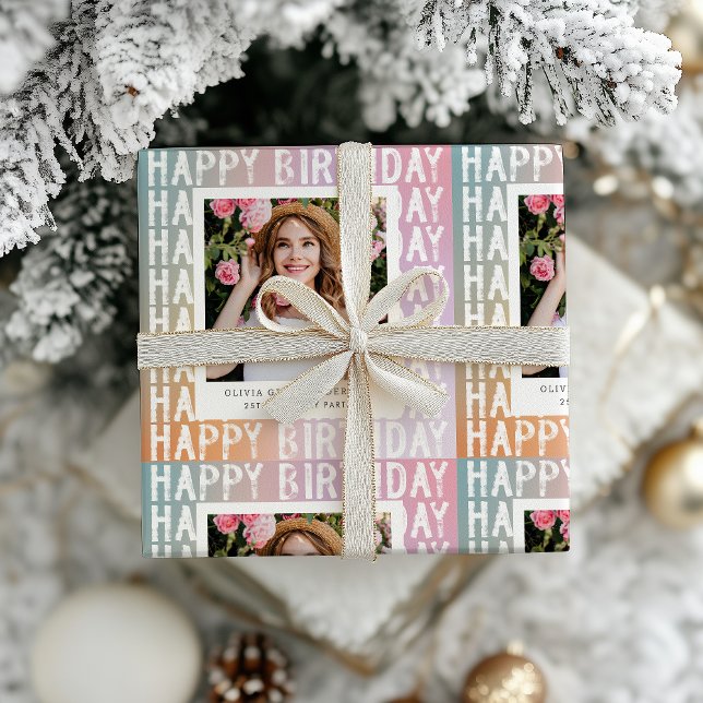 Custom Photo Happy Birthday  Personalised Wrapping Paper (Creator Uploaded)