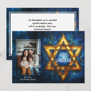 Custom photo Happy Hanukkah✡️, Star of David Postc Holiday Card