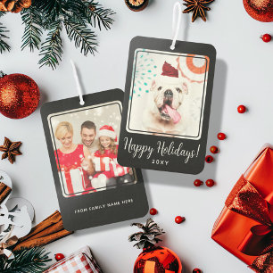 Custom Photo Happy Holidays Two Side Gift Car Air Freshener