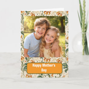 Custom Photo Happy Mother’s Day Card floral