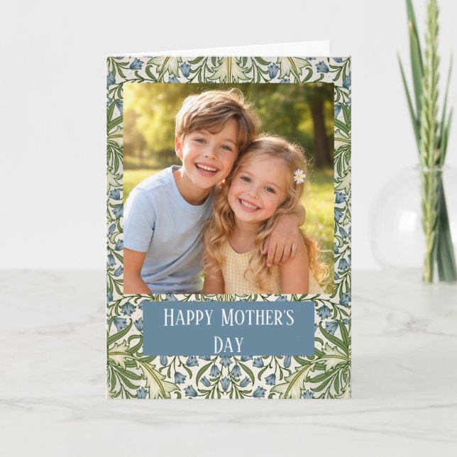 Custom Photo Happy Mother’s Day floral Card (Front)