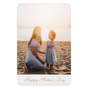 Custom photo Happy Mother's Day script Magnet