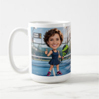 Custom Photo Head Padel/Pickleball Player Caricatu
