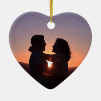 Custom Photo Heart Shaped Ceramic Tree Decoration