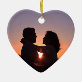 Custom Photo Heart Shaped Ceramic Tree Decoration