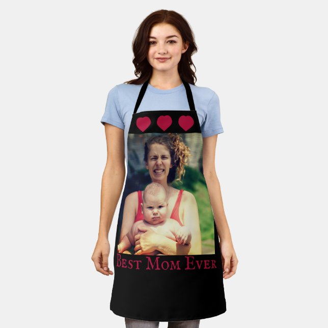 Custom photo hearts and text apron (Worn)