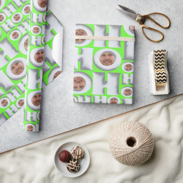 Custom Photo HO HO HO Wrapping Paper – Funny Xmas (Crafts)
