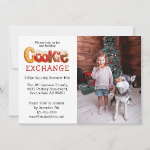 Custom Photo Holiday Cookie Exchange Invitation