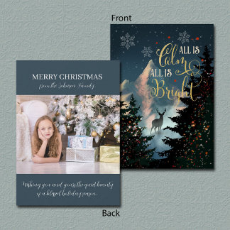 Custom Photo Holiday Mountain Scene Card