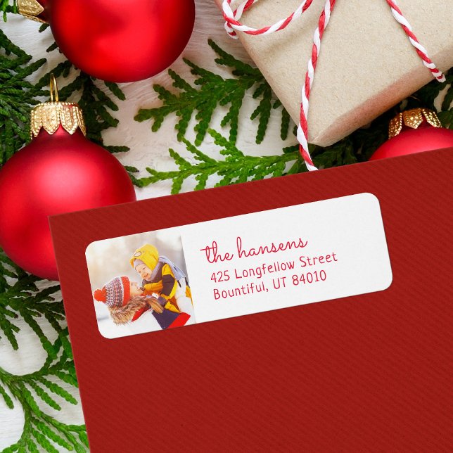Custom Photo Holiday Return Address Labels (Creator Uploaded)