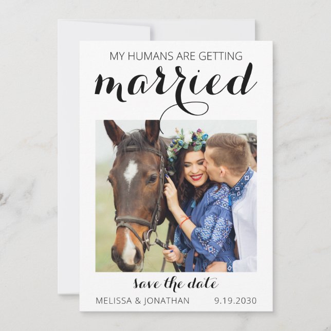 Custom Photo Horse Pet Equestrian Wedding Save The Date (Front)