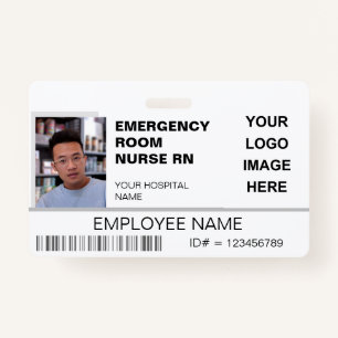 Custom Photo Hospital ID with Logo Medical ID Badge