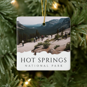 Custom Photo Hot Springs National Park Souvenir Ceramic Ornament