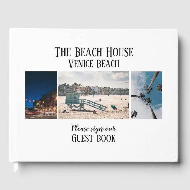 Custom Photo Hotel Vacation House Guest Book (Front)