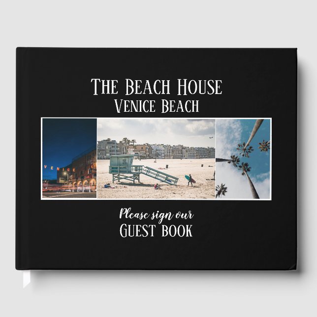 Custom Photo Hotel Vacation House Guest Book (Front)