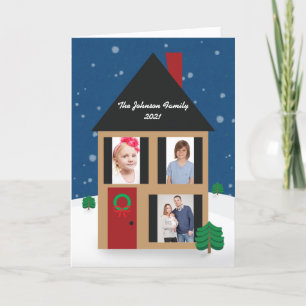 Custom Photo House Folded Holiday Card