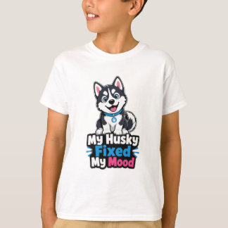 Custom Photo Husky Dog Husky Fixed My Mood T-Shirt