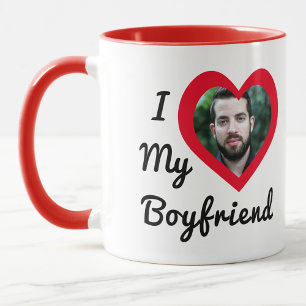 Custom Photo I Love My Boyfriend Bae Personalised Mug