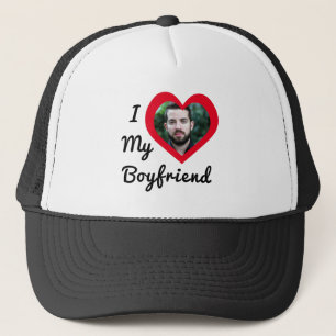Custom Photo I Love My Boyfriend Bae Personalised Trucker Hat
