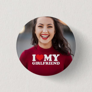 Custom Photo I Love My Girlfriend 3 Cm Round Badge