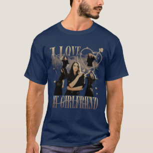 Custom Photo I Love My Girlfriend Vintage Bootleg T-Shirt