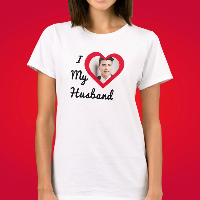 Custom Photo I Love My Husband Bae Personalised T-Shirt (Creator Uploaded)