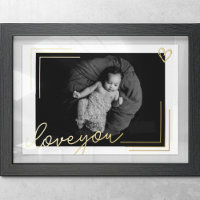 custom photo | i love you | elegant gold frame