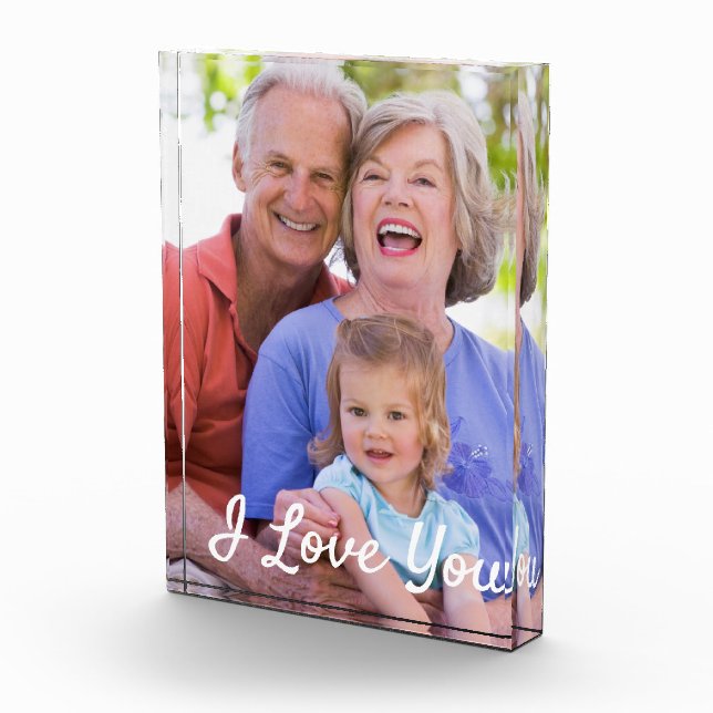 Custom Photo I love you script Block (Right)
