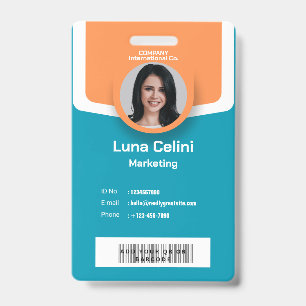 Custom Photo ID Badge with Logo, Name & Barcode