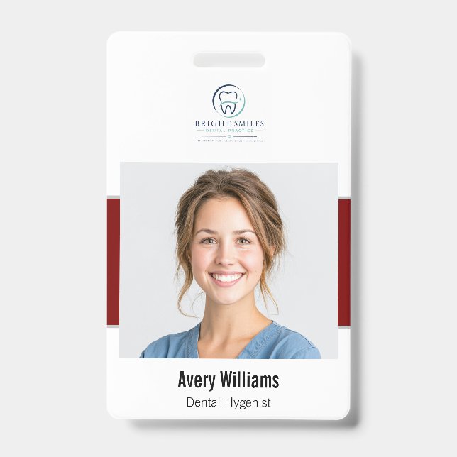 Custom Photo ID Dental  Badge (Front)