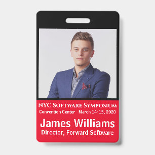 Custom photo ID Event Vertical Badge