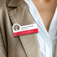 Custom Photo ID Logo Title Modern Red White Simple