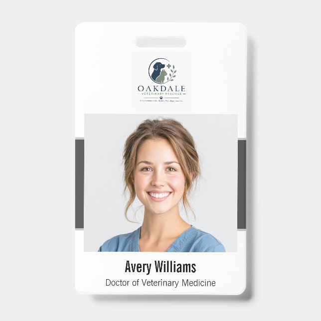 Custom Photo ID Veterinary Badge (Front)